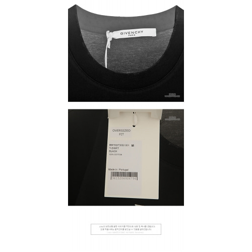 [지방시] 19FW BM70QT3002 001 엔젤 로고 프린팅 반팔 티셔츠 오버사이즈핏 블랙 남성 티셔츠 / TR,GIVENCHY