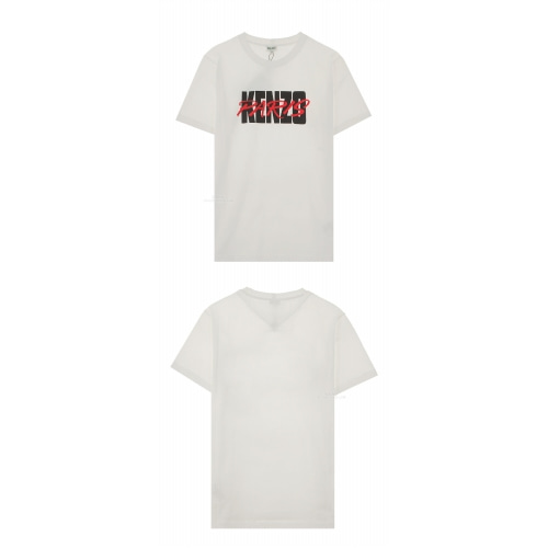 [겐조] 19SS 5TS018 4SA 01 파리 로고 프린팅 클래식 핏 반팔티셔츠 화이트 남성 티셔츠 / TR,KENZO