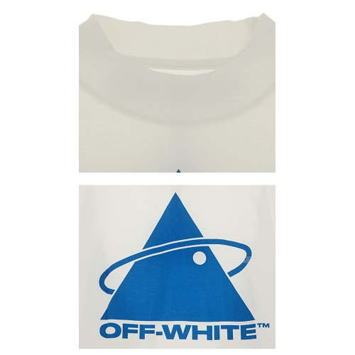 [오프화이트] 19FW OMAB032E191850130130 트라이앵글프린트 플래닛 긴팔티셔츠 화이트 남성 티셔츠 / TR,OFF WHITE