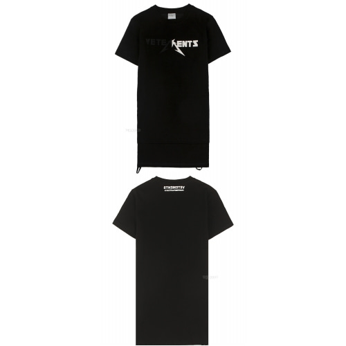 [베트멍 쁘레] 18FW FW18V130 B 러버로고 라운드 반팔티셔츠 블랙 남성 티셔츠 / TLCW,VETEMENTS