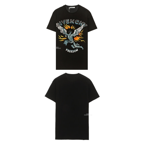 [지방시] 19FW BM70RA3002 001 지저스 로고 프린팅 반팔 티셔츠 레귤러핏 블랙 남성 티셔츠 / TR,GIVENCHY