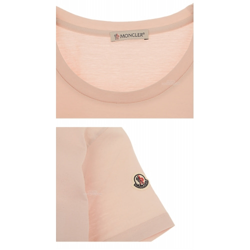 [몽클레어] 8086200 8390X 529 암로고 라운드 반팔티셔츠 핑크 여성 티셔츠 / TR,MONCLER