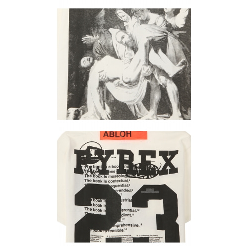 [파이렉스] 234112000002 파이렉스 X 챔피언 버질아블로 아트 반팔티셔츠 화이트 남성 티셔츠 / TR,PYREX