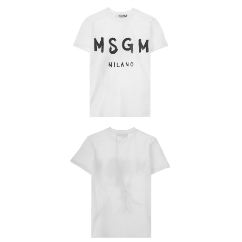 [MSGM] 20SS 2841MDM60 207298 01 페인트 로고 밀라노 라운드 반팔티셔츠 화이트블랙 여성 티셔츠 / TFN,MSGM