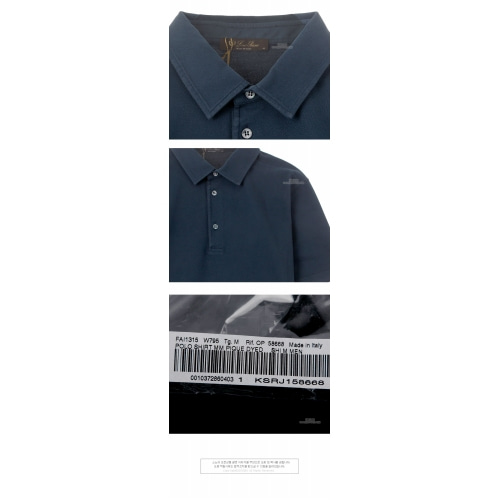 [로로피아나] FAI1315 W795 클래식 폴로 티셔츠 블루 남성 티셔츠 / TFN,LORO PIANA