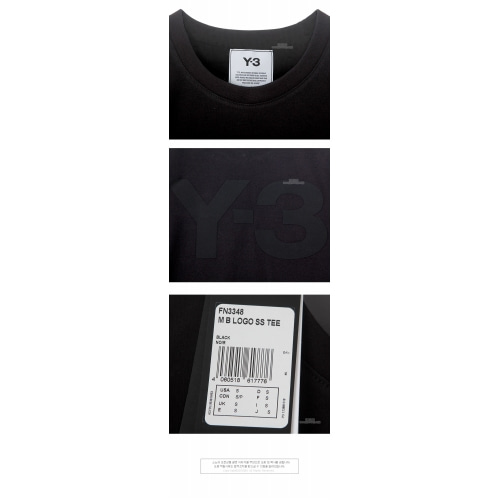 [Y3] 20SS FN3348 백로고 반팔 티셔츠 블랙 남성 티셔츠 / TTA,Y-3