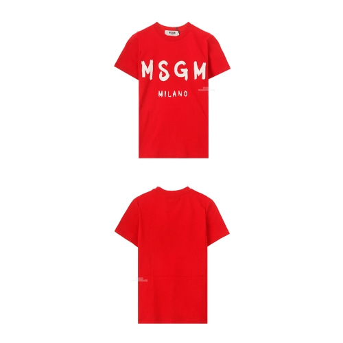 [MSGM] 19FW 2741MDM60 195797 18 필기로고 라운드 반팔티셔츠 레드 화이트 여성 티셔츠 / TJ,MSGM