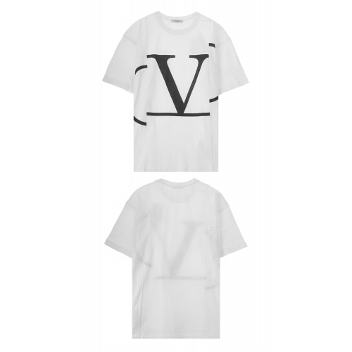 [발렌티노] 20SS TV3MG01SLIA A01 V로고 라운드 오버 반팔티셔츠 화이트블랙 남성 티셔츠 / TFN,VALENTINO