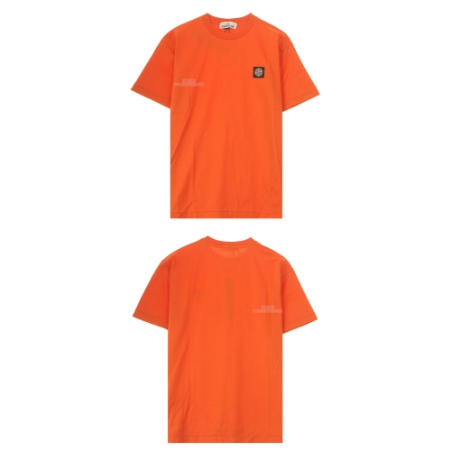 [스톤아일랜드] 19FW 711524113 V0032 와펜 패치 반팔티셔츠 오렌지 남성 티셔츠 / TJ,STONE ISLAND