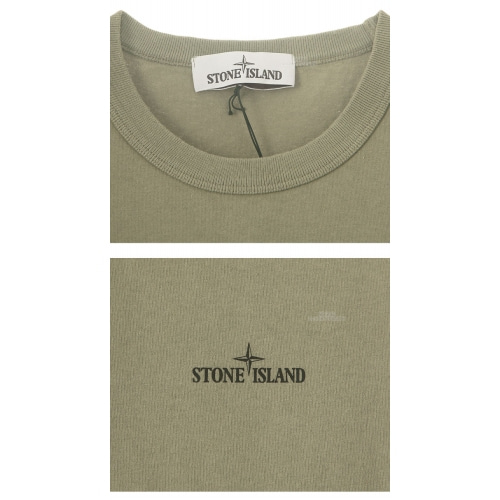 [스톤아일랜드] 19FW 711523380 V0068 로고 프린팅 반팔티셔츠 카키 남성 티셔츠 / TEO,STONE ISLAND