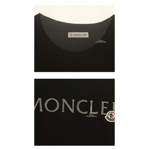 [몽클레어] 20SS 8C71510 V8094 999 실버로고 로고패치 반팔티셔츠 블랙 여성 티셔츠 / TJ,MONCLER