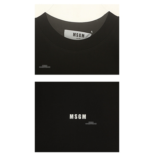 [MSGM] 20SS 2842MDM100 207498 99 마이크로로고 라운드 반팔티셔츠 블랙 여성 티셔츠 / TR,MSGM