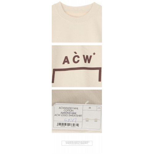 [어콜드월] 20SS ACWMW001WHL BE 프린팅 로고 스웻 셔츠 베이지 남성 맨투맨 / TFN,A COLD WALL