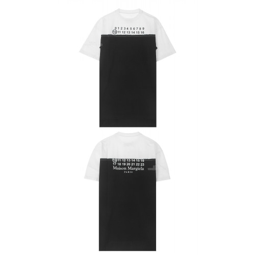 [메종 마르지엘라] 20SS S50GC0601 S22816 900 넘버링 로고 투페이스 반팔 티셔츠 화이트 블랙 남성 티셔츠 / TJ,MAISON MARGIELA