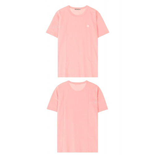[아크네] 25E173 AD1 페이스 패치 라운드 반팔 티셔츠 블러쉬 핑크 남성티셔츠 / TJ,ACNE STUDIOS