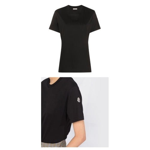 [몽클레어] 8C76510 V8161 999 가슴로고 라운드 반팔티셔츠 블랙 여성 티셔츠 / TJ,MONCLER