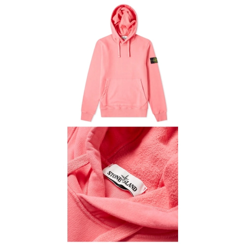 [스톤아일랜드] 20FW 731564120 V0087 와펜패치 후드 티셔츠 핑크 남성 티셔츠 / TJ,STONE ISLAND