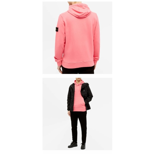 [스톤아일랜드] 20FW 731564120 V0087 와펜패치 후드 티셔츠 핑크 남성 티셔츠 / TJ,STONE ISLAND
