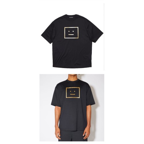 [아크네] CL0092 900 이리데슨트 페이스 반팔티셔츠 블랙 남성 티셔츠 / TJ,ACNE STUDIOS