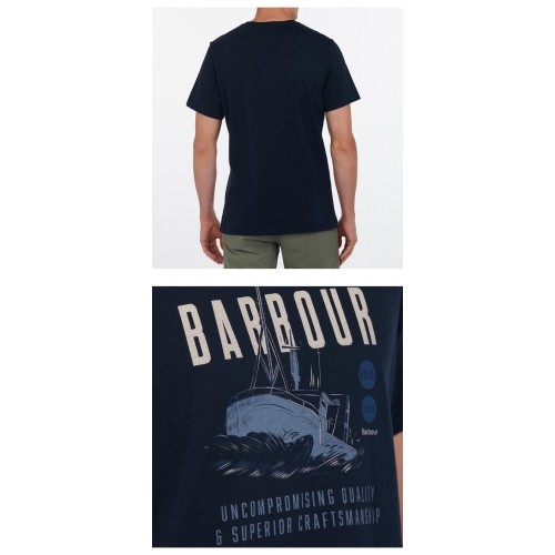 [바버] MTS0818NY91 스톰 로고 프린팅 반팔티셔츠 네이비 남성 티셔츠 / TR,BARBOUR