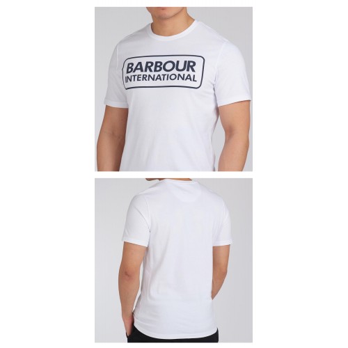 [바버] MTS0369WH11 에센셜 라지 로고 프린팅 반팔티셔츠 화이트 남성 티셔츠 / TR,BARBOUR