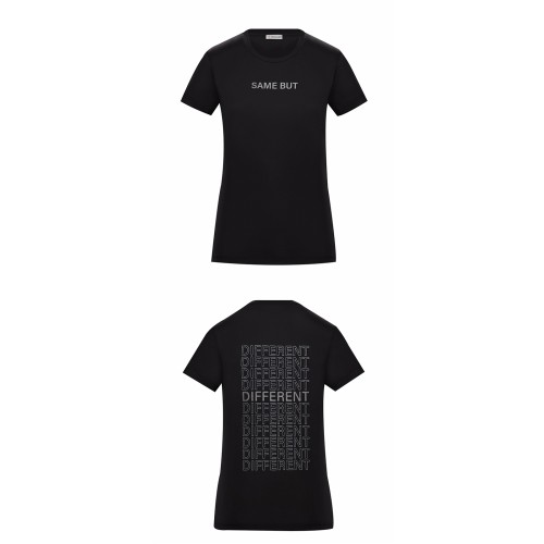 [몽클레어] 8C7A610 829HP 999 SAME BUT 로고 라운드 반팔티셔츠 블랙 여성 티셔츠 / TJ,MONCLER