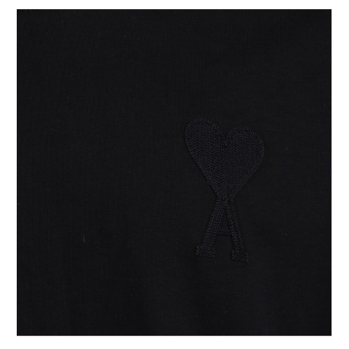 [아미] A21HJ128.726 001 하트 로고 패치 라운드 반팔 티셔츠 블랙 남성 티셔츠 / TLS,AMI