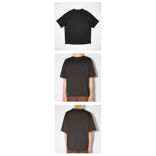 [아크네] CL0108 900 페이스 패치 아플리케 라운드 반팔티셔츠 블랙 남성 티셔츠 / TJ,ACNE STUDIOS