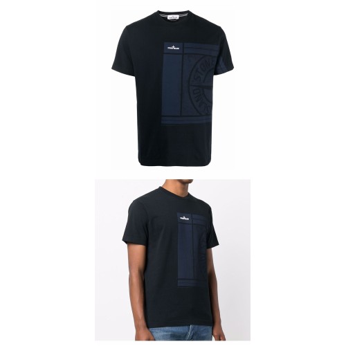 [스톤아일랜드] 21FW 75152NS81 V0029 로고 프린팅 반팔 티셔츠 블랙 남성 티셔츠 / TTA,STONE ISLAND