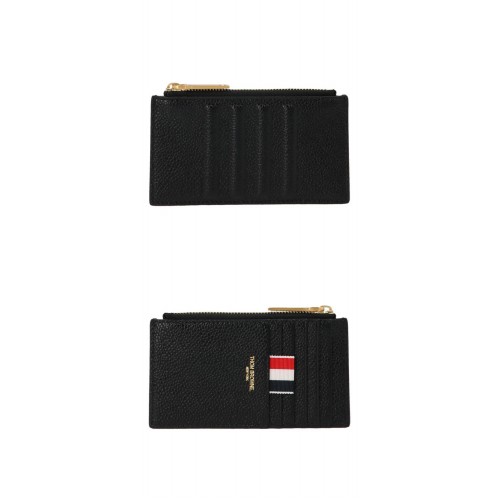 [톰브라운] MAW298A 00198 001 삼선탭 지퍼 카드 지갑 블랙 지갑 / TTA,THOM BROWNE