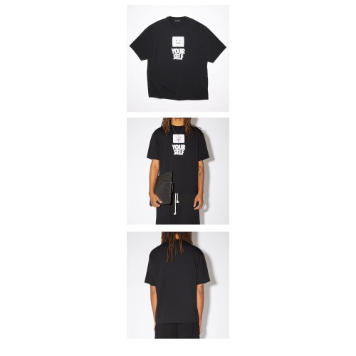 [아크네] CL0122 900 페이스로고 크루넥 반팔티셔츠 블랙 남성 티셔츠 / TJ,ACNE STUDIOS