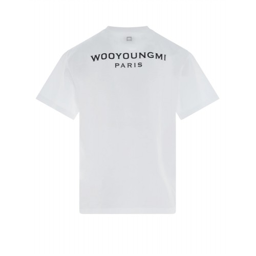 [우영미] W221TS07701W 블랙 백로고 라운드 반팔티셔츠 화이트 남성 티셔츠 / TEO,WOOYOUNGMI