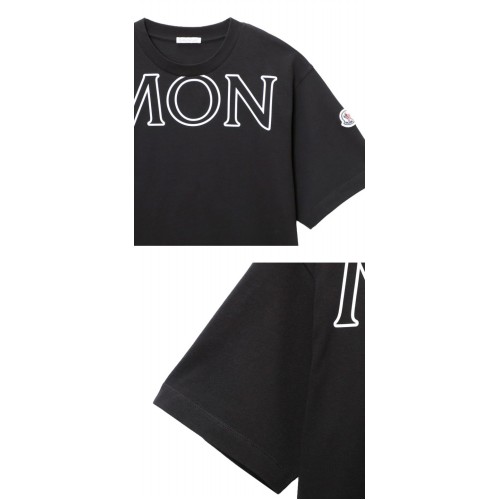 [몽클레어] 8C00022 829HP 999 MON 로고 라운드 반팔티셔츠 블랙 여성 티셔츠 / TJ,MONCLER