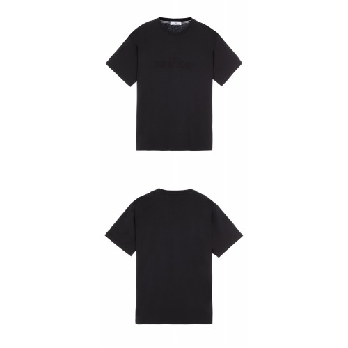 [스톤아일랜드] 22FW 771521560 V0029 로고 자수 라운드 반팔 티셔츠 블랙 남성 티셔츠 / TTA,STONE ISLAND