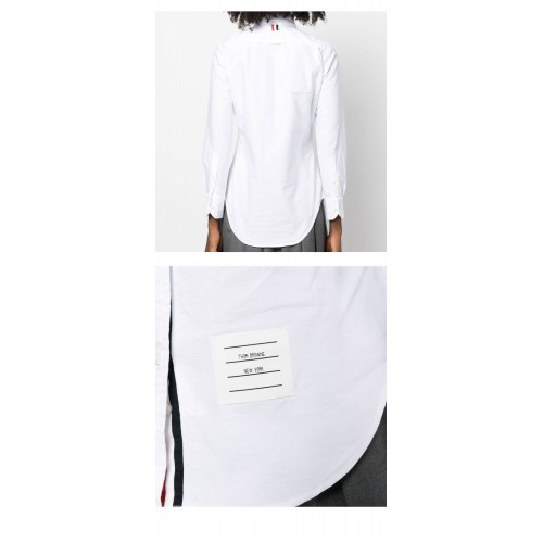 [톰브라운] FLL005E 06177 100 클래식 히든 트리밍 옥스포드 셔츠 화이트 여성 셔츠 / TJ,THOM BROWNE