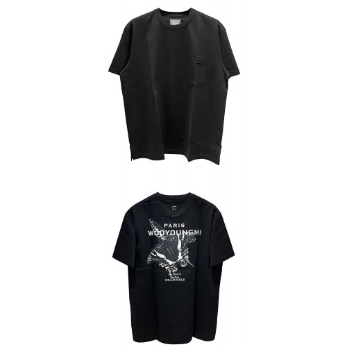 [우영미] W231TS06708B 나비 백로고 반팔티셔츠 블랙 남성 티셔츠 / TR,WOOYOUNGMI