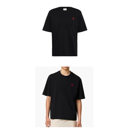 [아미] BFUTS005.726 001 하트 로고 자수 라운드 반팔 티셔츠 블랙 공용 티셔츠 / TJ,AMI