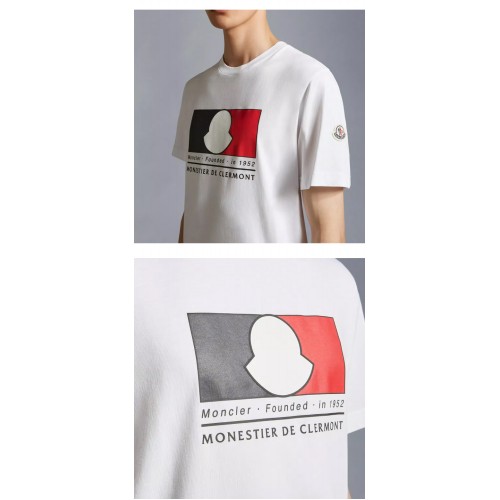 [몽클레어] 8C00019 8390T 002 패치로고 라운드 반팔티셔츠 화이트 남성 티셔츠 / TJ,MONCLER