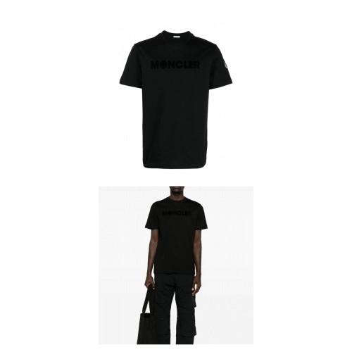 [몽클레어] 8C00008 829HP 999 엠보 로고 라운드 반팔티셔츠 블랙 남성 티셔츠 / TJ,MONCLER