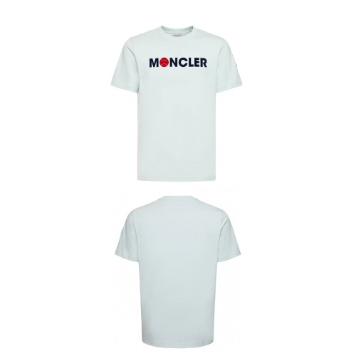 [몽클레어] 8C00008 829HP 70C 프론트 로고 반팔 티셔츠 라이트민트 남성 티셔츠 / TJ,MONCLER