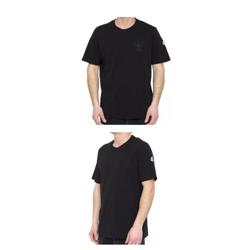 [몽클레어] 8C00041 89A17 999 로고 패치 라운드 반팔티셔츠 블랙 남성 티셔츠 / TLS,MONCLER