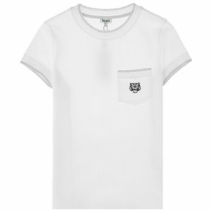 [겐조] 18SS 981 2TS858 01 타이거자수 포켓 반팔티셔츠 화이트 여성 티셔츠 / TR,KENZO