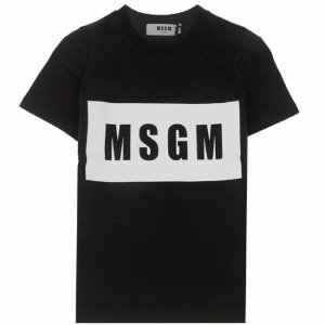 [MSGM] 19FW 2741MDM95 195797 99 박스로고 라운드 반팔티셔츠 블랙화이트 여성 티셔츠 / TR,MSGM