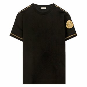 [몽클레어] 8063700 8390X 999 로고 패치 반팔 티셔츠 블랙골드 여성 티셔츠 / TEO,MONCLER