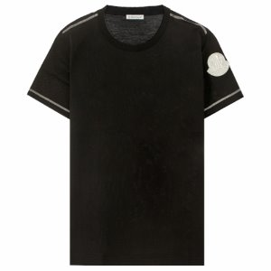 [몽클레어] 8063700 8390X 99S 로고 패치 반팔 티셔츠 블랙실버 여성 티셔츠 / TEO,MONCLER