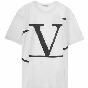 [발렌티노] 20SS TV3MG01SLIA A01 V로고 라운드 오버 반팔티셔츠 화이트블랙 남성 티셔츠 / TFN,VALENTINO