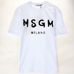 [MSGM] 20SS 2740MM97 195797 01 페인트 밀라노 로고 반팔 화이트블랙 남성 티셔츠 / TJ,MSGM