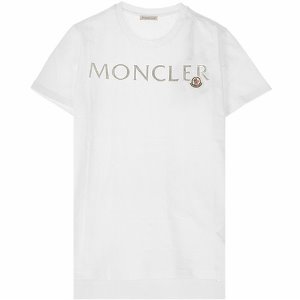 [몽클레어] 20SS 8C71510 V8094 001 실버로고 로고패치 반팔티셔츠 화이트 여성 티셔츠 / TJ,MONCLER