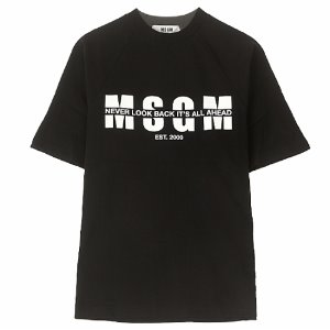 [MSGM] 20SS 2842MDM264 207498 99 로고레터링 라운드 반팔티셔츠 블랙 여성 티셔츠 / TR,MSGM