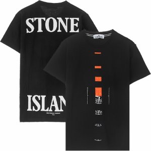 [스톤아일랜드] 20SS 72152NS90 V0029 로고자수 백프린팅 반팔티셔츠 블랙 남성 티셔츠 / TR,STONE ISLAND